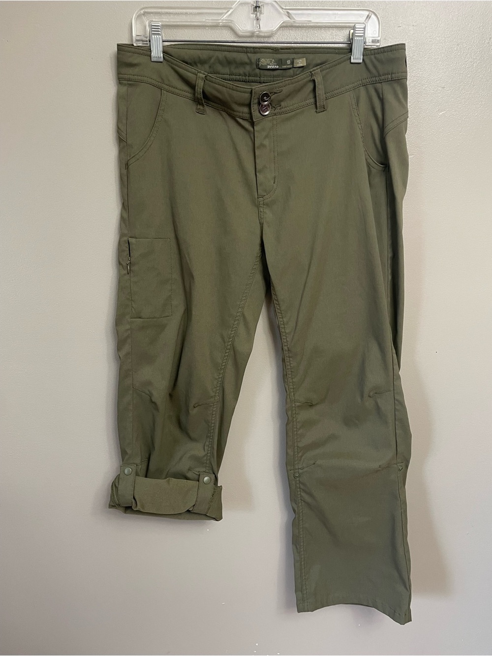 PrAna Womens size 10 short HALLE Convertible Pants green Gorpcore hiking
